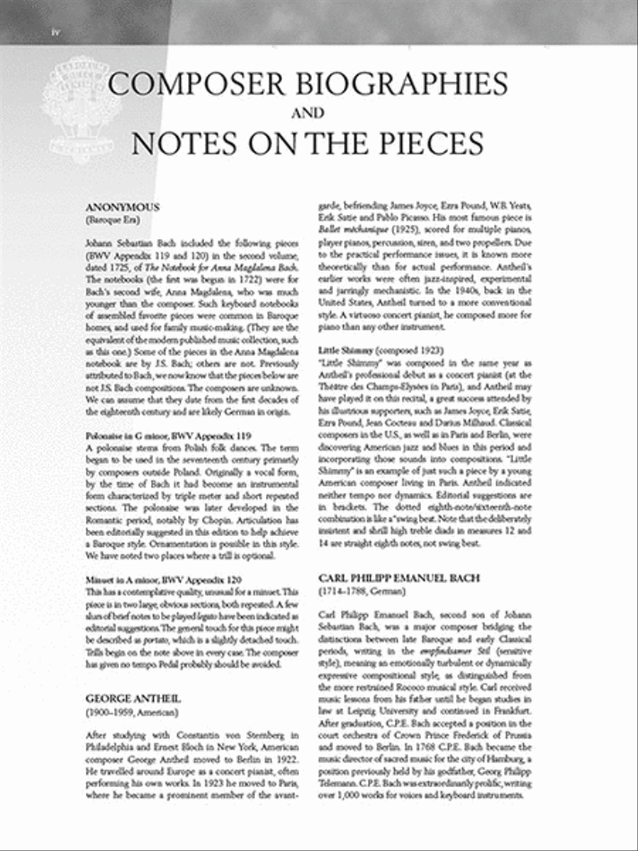 Three Centuries of Piano Music: 18th, 19th & 20th Centuries Piano Solo scores gallery preview page 4