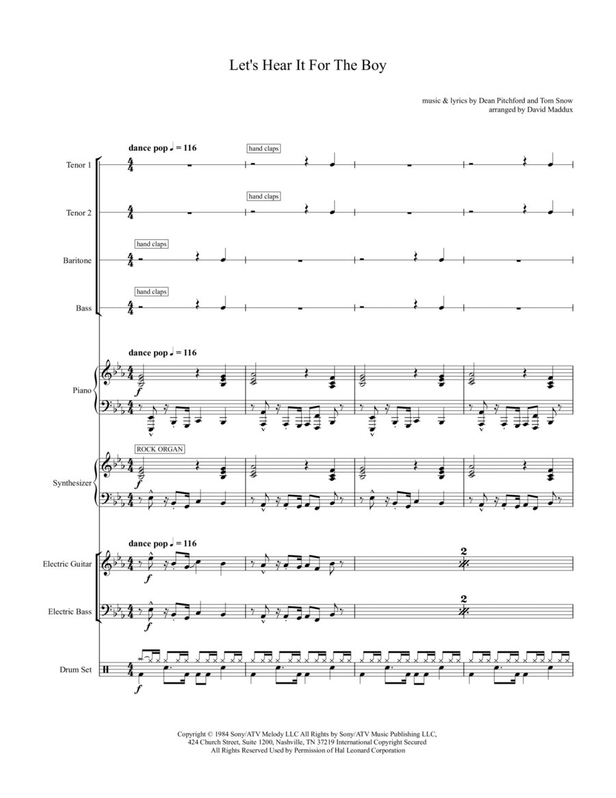 Let's Hear It For The Boy Small Ensemble scores gallery preview page 1