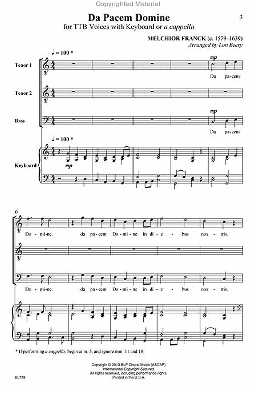 Da Pacem Domine Choir scores gallery preview page 2