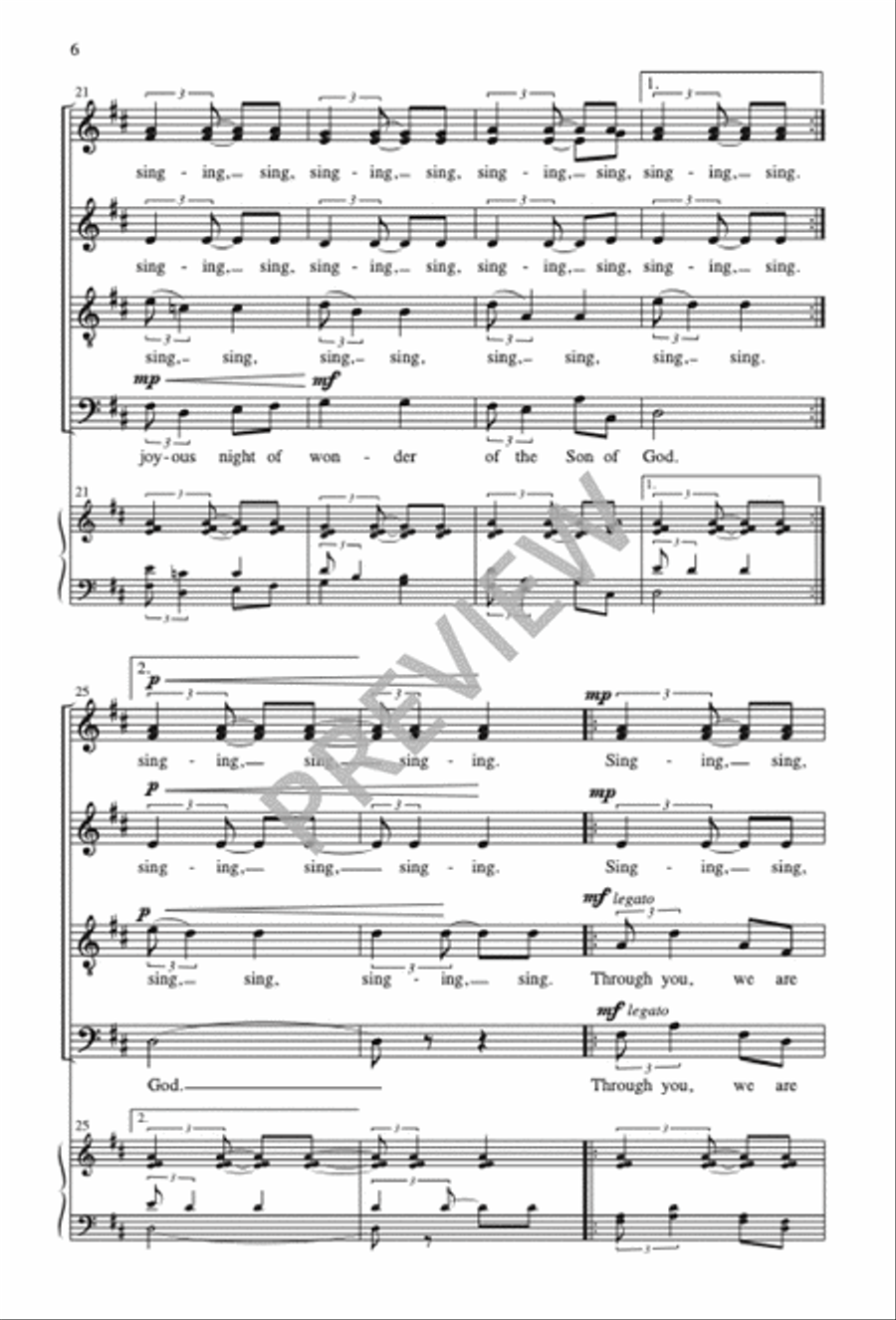 Singing, We Come Singing Divisi scores gallery preview page 6