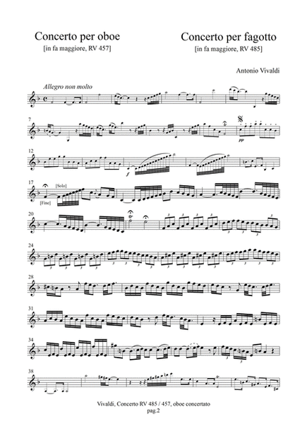 Concerto per fagotto RV 457 - Concerto per oboe RV 485
