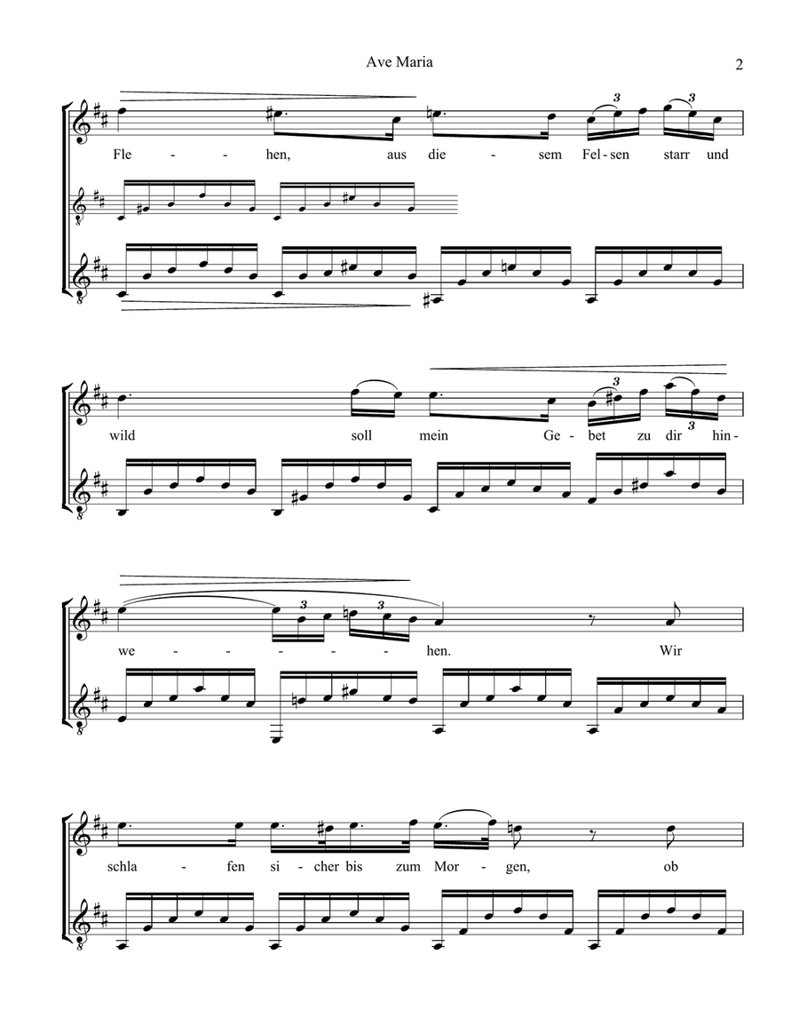 Ave Maria (Schubert) for voice and guitar (D major) Ave Maria (Schubert) for voice and guitar (D major) Piano, Vocal scores gallery preview page 3