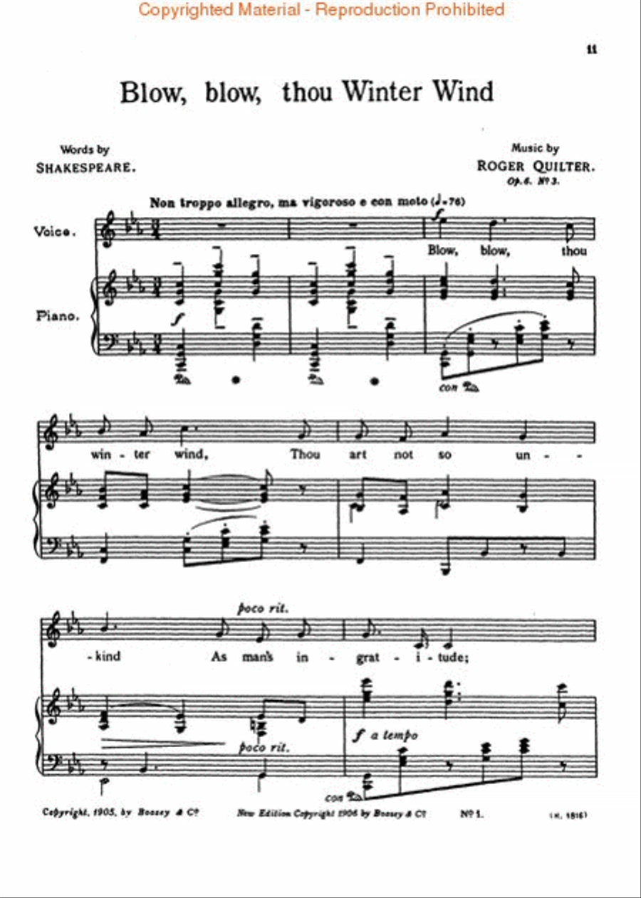 Three Shakespeare Songs, Op. 6 Low Voice scores gallery preview page 4