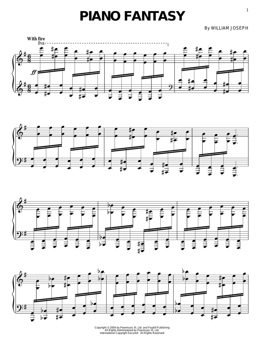 Piano Fantasy Piano Solo scores gallery preview page 1