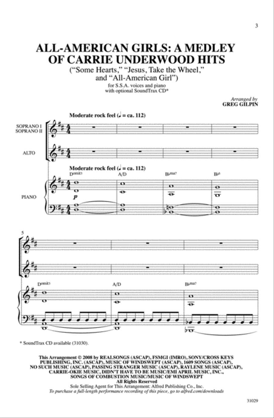 All-American Girls: A Medley of Carrie Underwood Hits Women's Choir scores gallery preview page 2