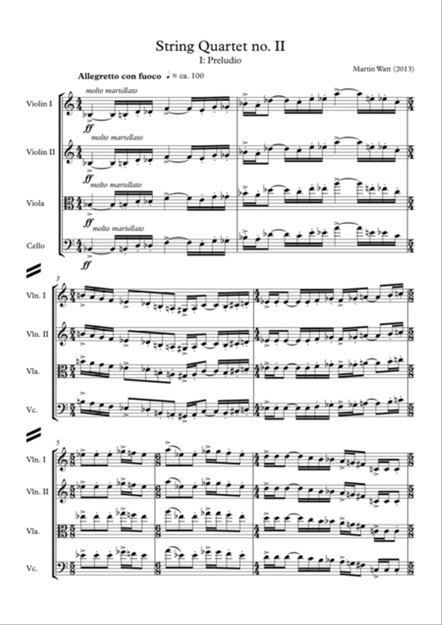 String Quartet no. II String Quartet scores gallery preview page 3