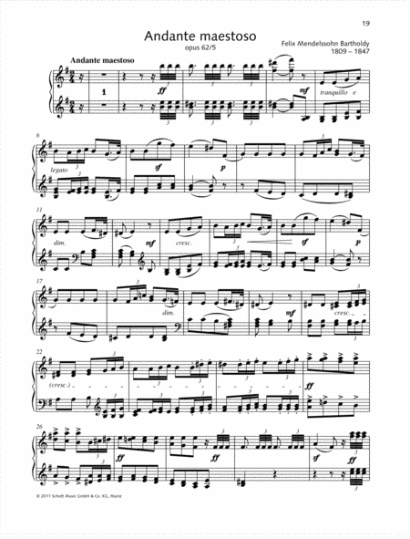 Andante maestoso from: Songs without words, Op. 62 No. 5