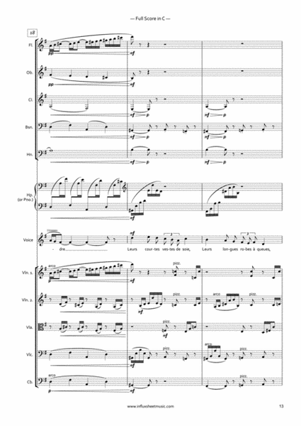 Fauré: Cinq Mélodies 'de Venise' Op. 58 arr. for Voice and Chamber Orchestra (Full Score) image number null