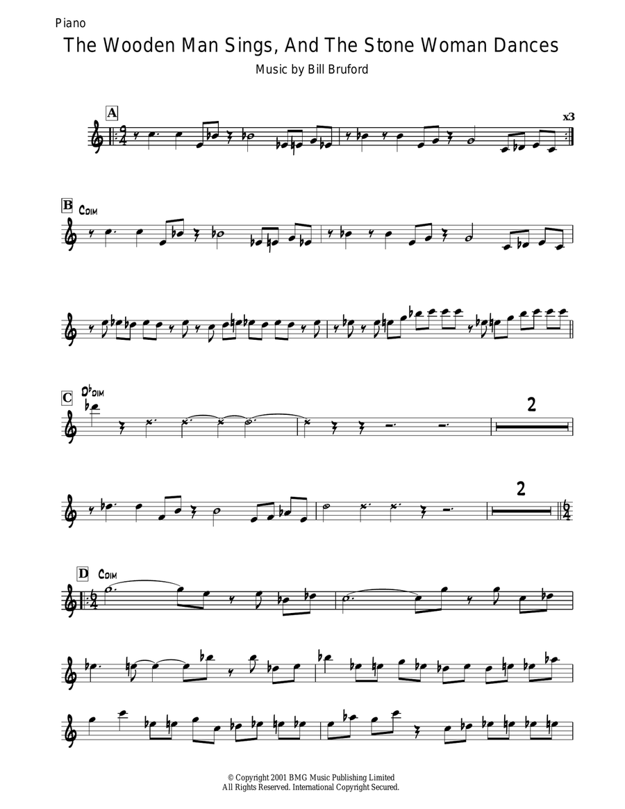 The Wooden Man Sings And The Stone Woman Dances Piano Solo scores gallery preview page 1