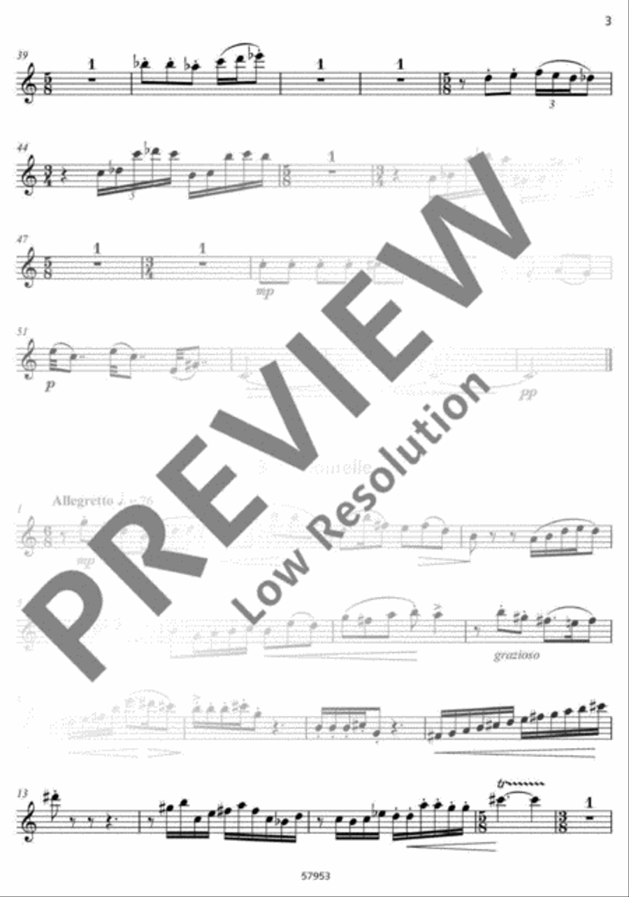 Trois pièces pittoresques Flute Solo scores gallery preview page 19