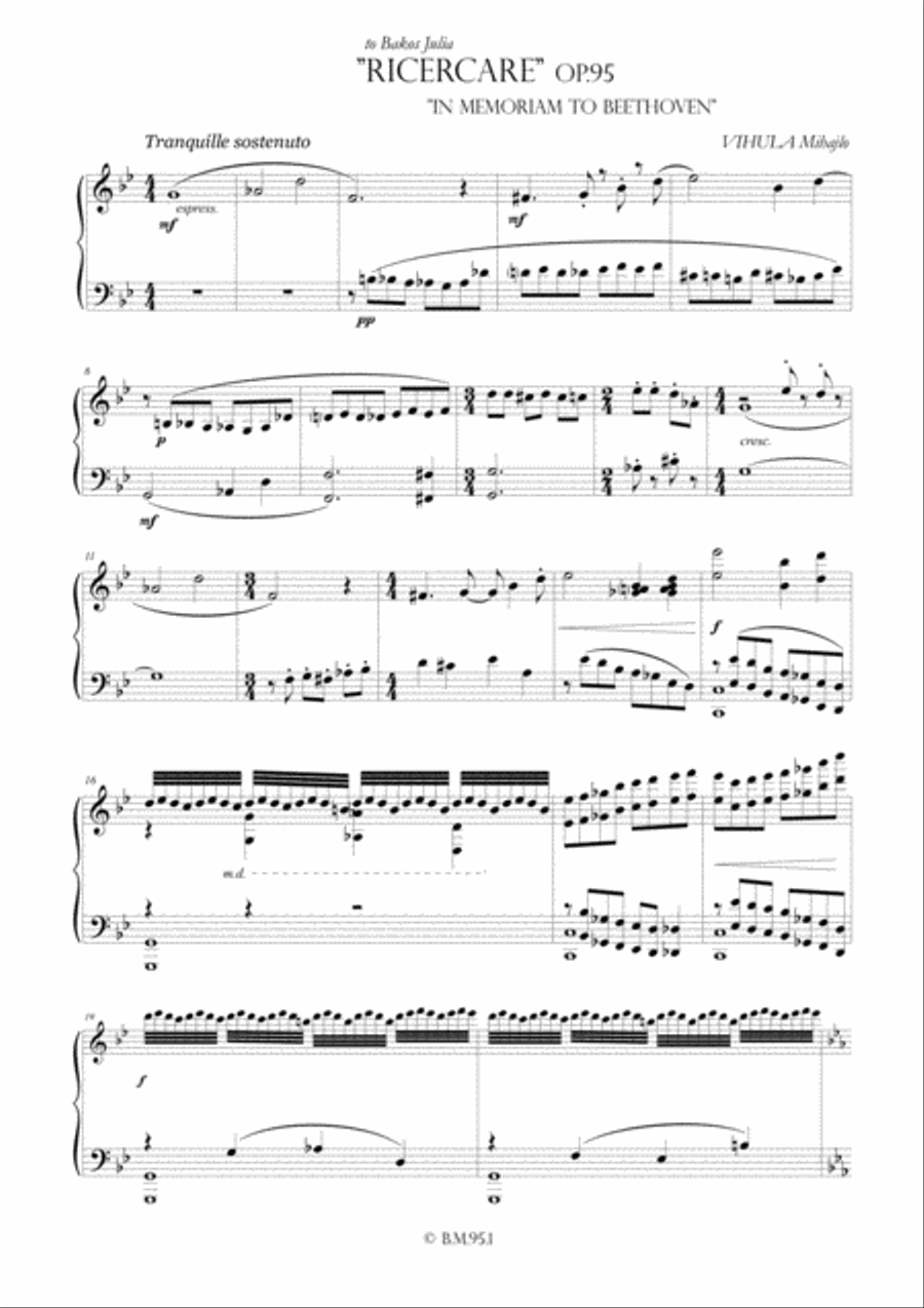 Ricercare (in memoriam to Beethoven) Piano Solo - Digital Sheet Music