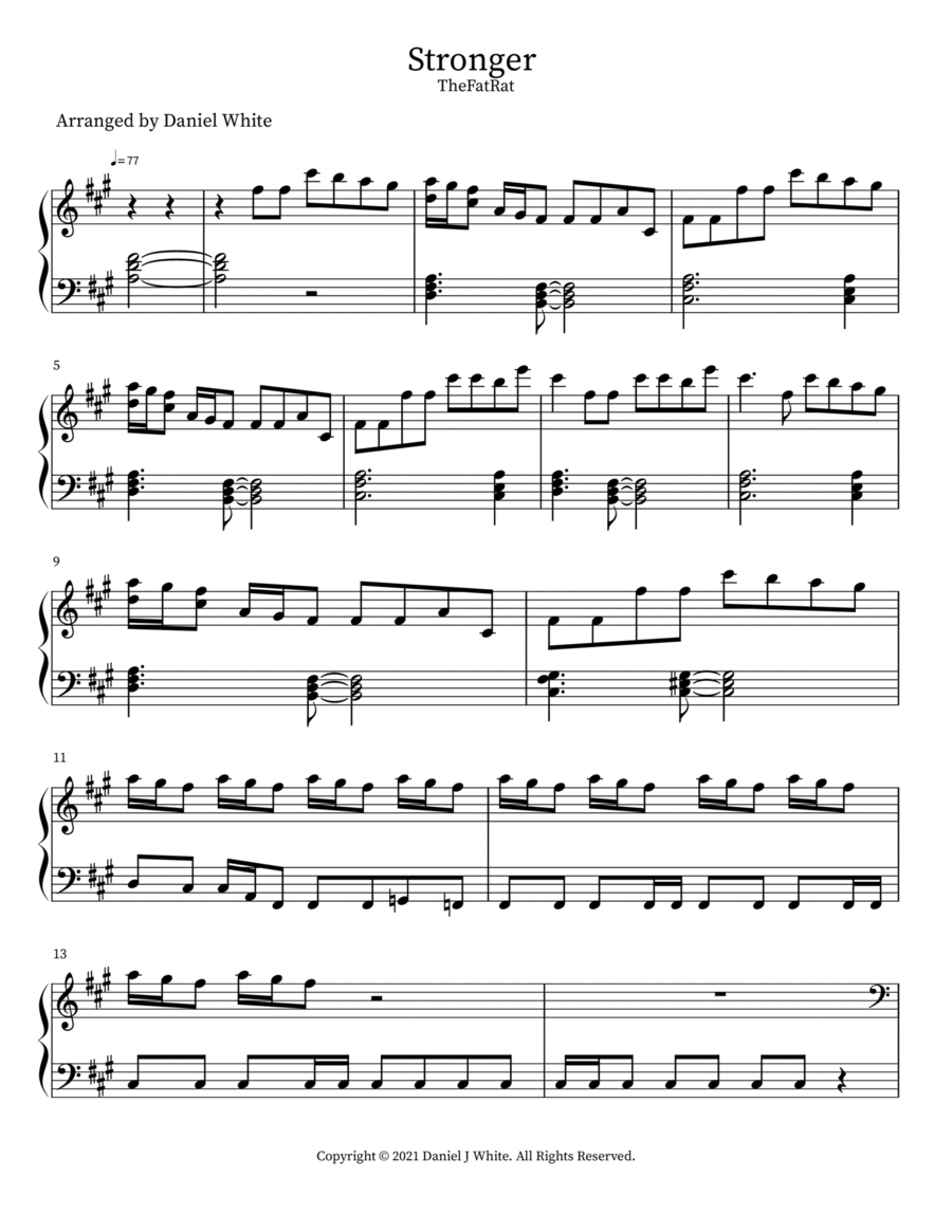 Stronger Piano Solo scores gallery preview page 1