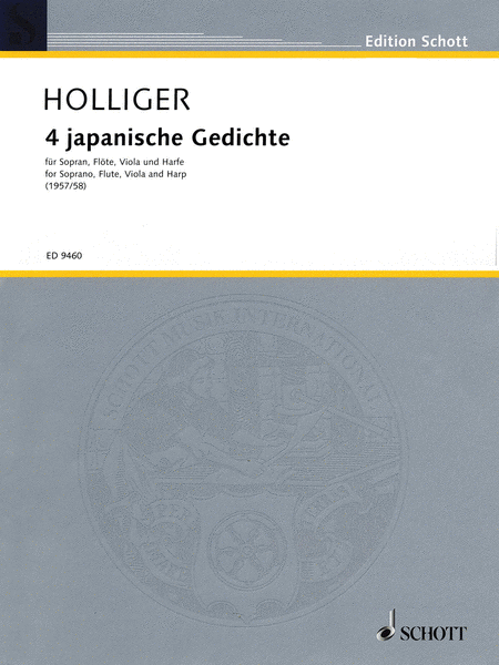 4 Japanische Gedichte (1957/58) by Heinz Holliger Flute - Sheet Music