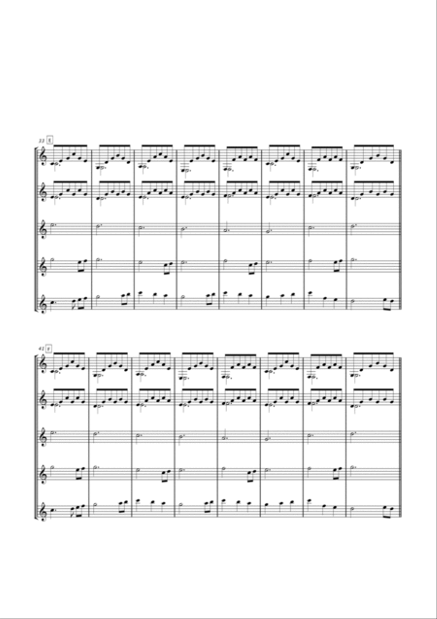 Pachelbel's Carol - Easy Guitar Quintet Guitar Ensemble scores gallery preview page 6