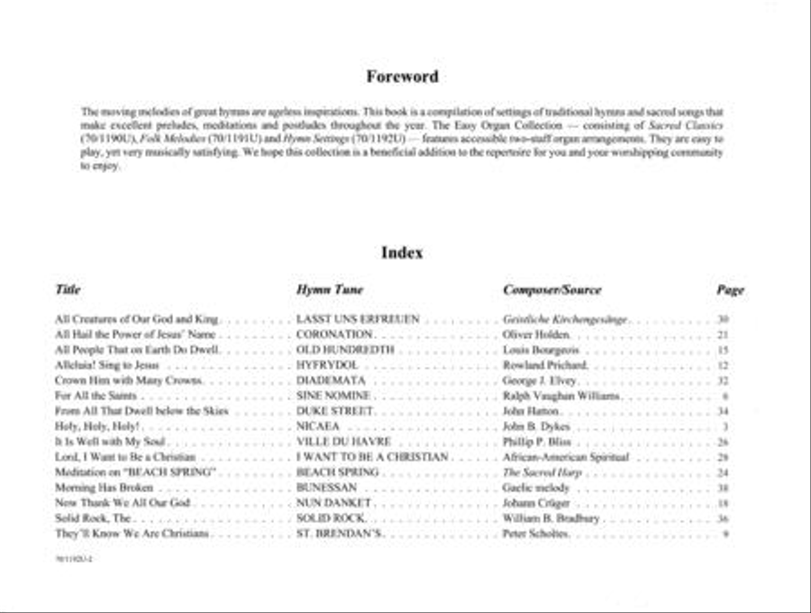 The Easy Organ Collection: Hymn Settings Organ Solo scores gallery preview page 3