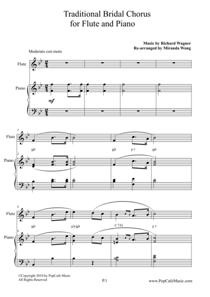 Traditional Bridal Chorus for Flute & Piano