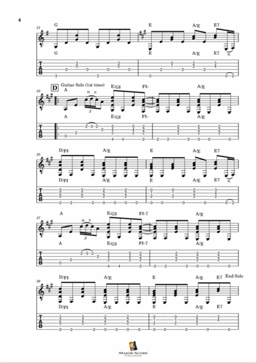 Tears In Heaven Guitar Tablature scores gallery preview page 4