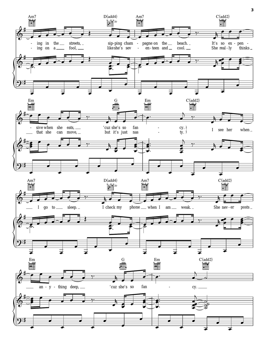 This Summer's Gonna Hurt Like A Motherf***er Piano, Vocal, Guitar scores gallery preview page 3