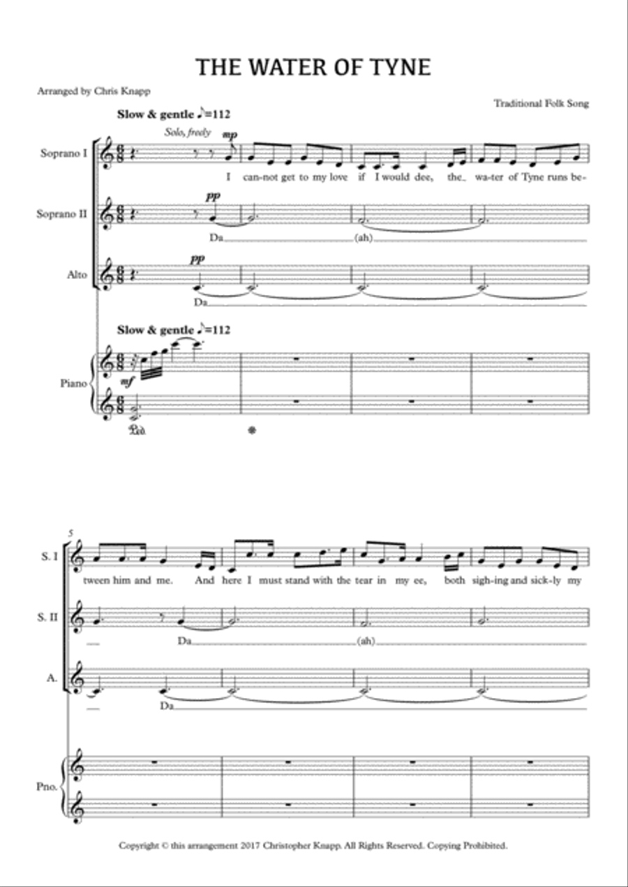 The Water of Tyne The Water of Tyne SSA scores gallery preview page 1