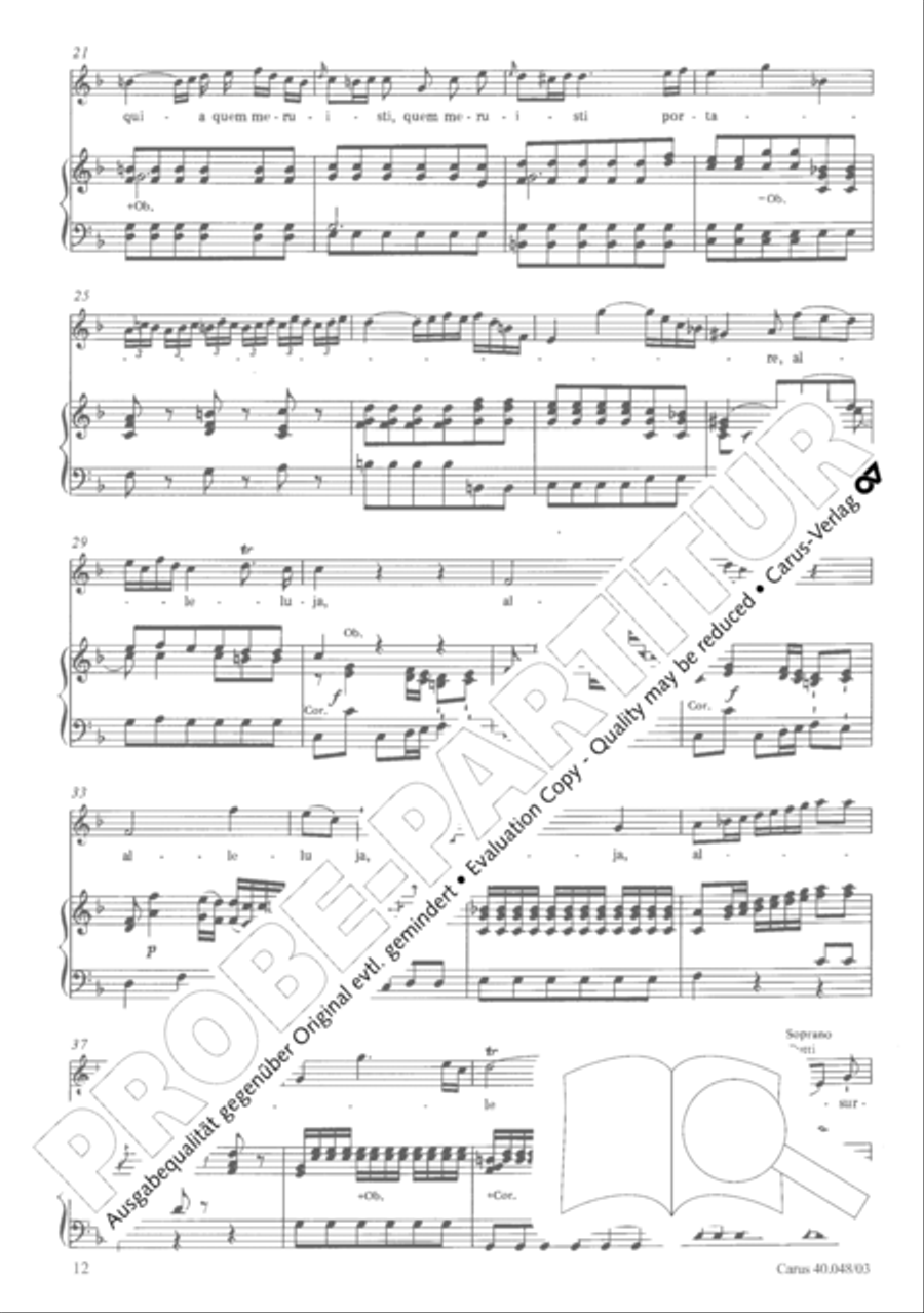 Regina coeli in B-Flat Major, K. 127 4-Part scores gallery preview page 17