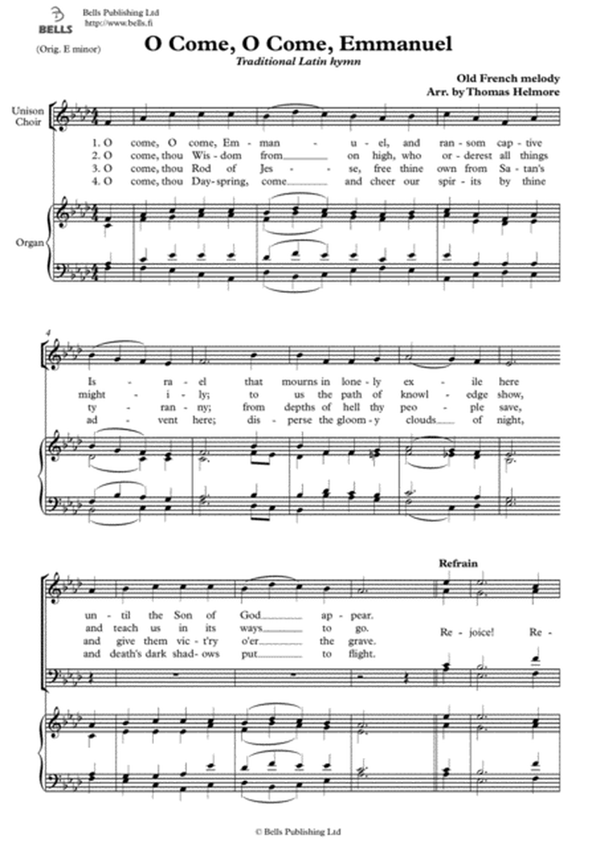 O come, O Come, Emmanuel! (Choir) (F minor)