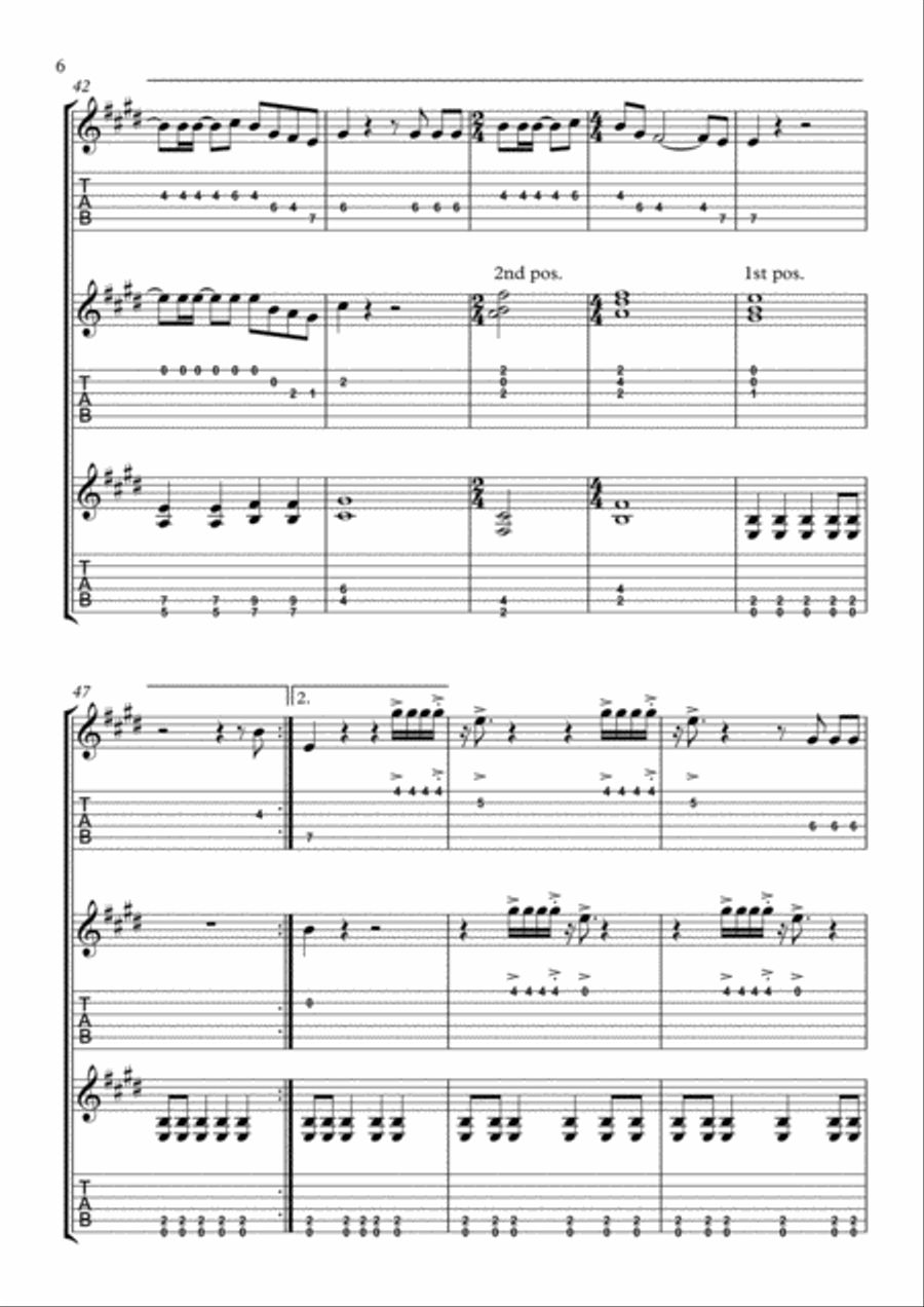 I'm Gonna Be (500 Miles) Guitar Ensemble scores gallery preview page 6