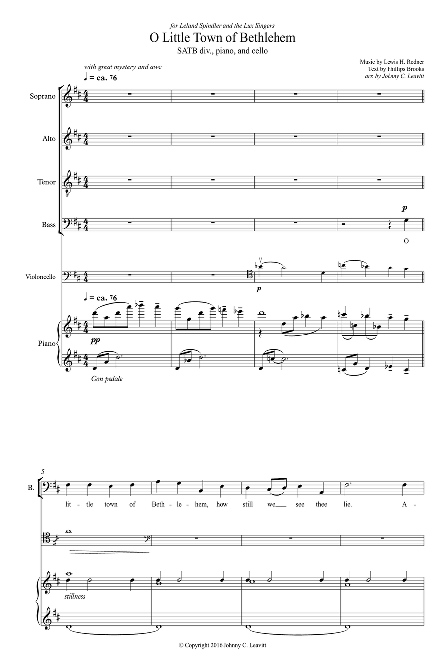 O Little Town of Bethlehem Divisi scores gallery preview page 1