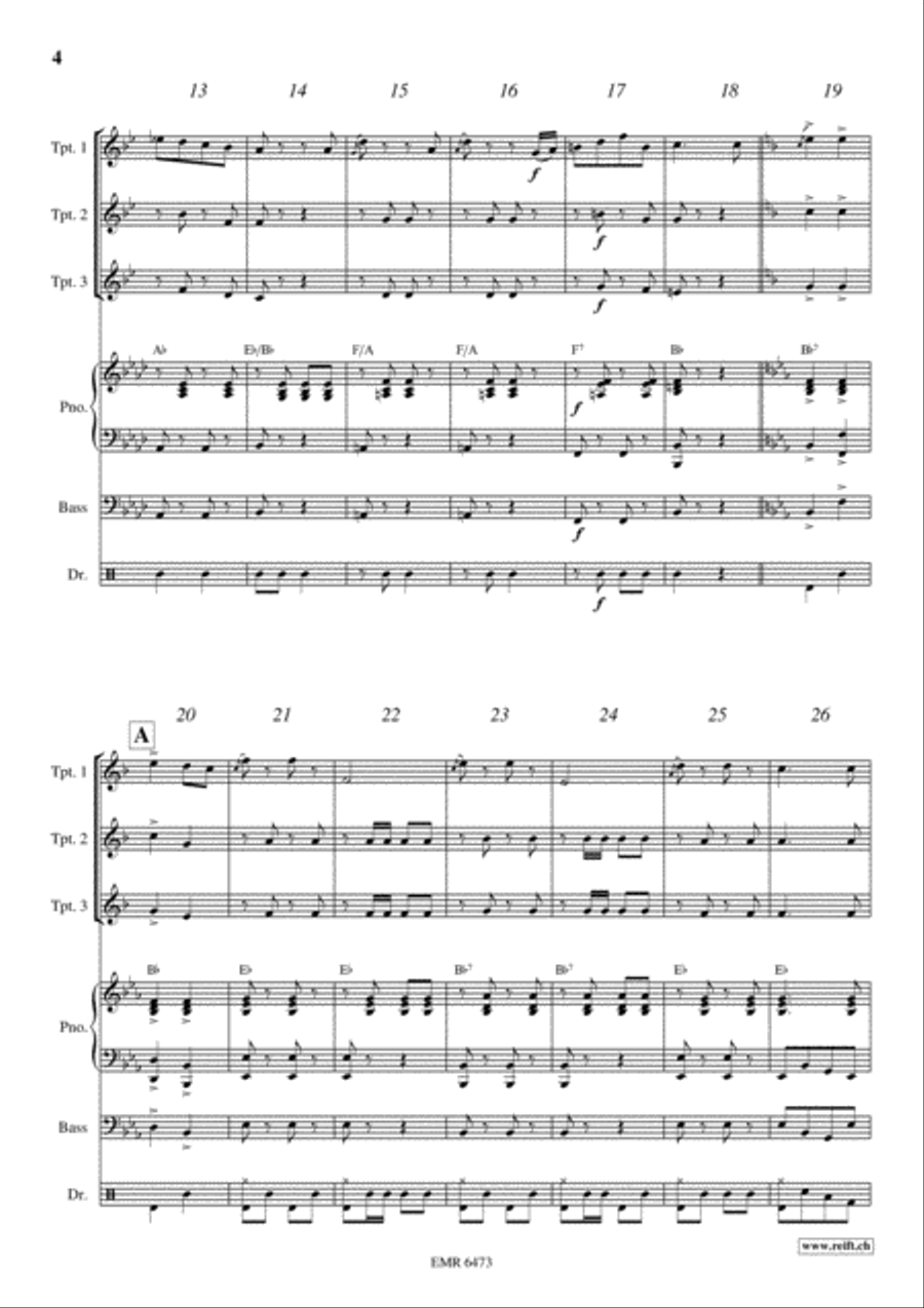 Tritsch-Tratsch Polka Trumpet Trio scores gallery preview page 4