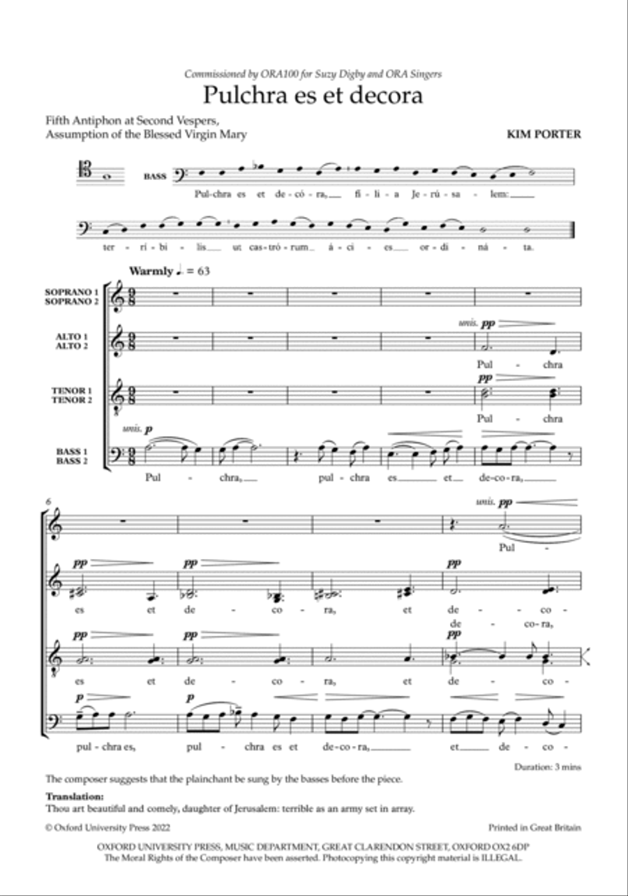 Pulchra es et decora Pulchra es et decora SSAATTBB scores gallery preview page 2
