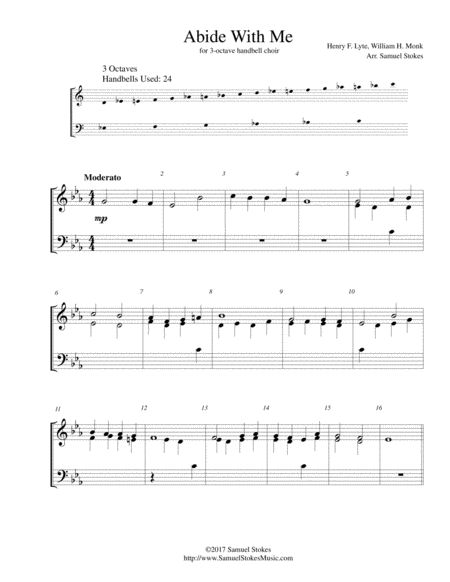 Abide With Me - for 3-octave handbell choir image number null