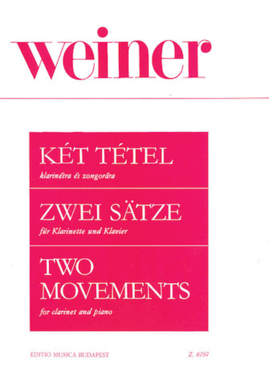 Two Movements Clarinet Solo scores gallery preview page 1