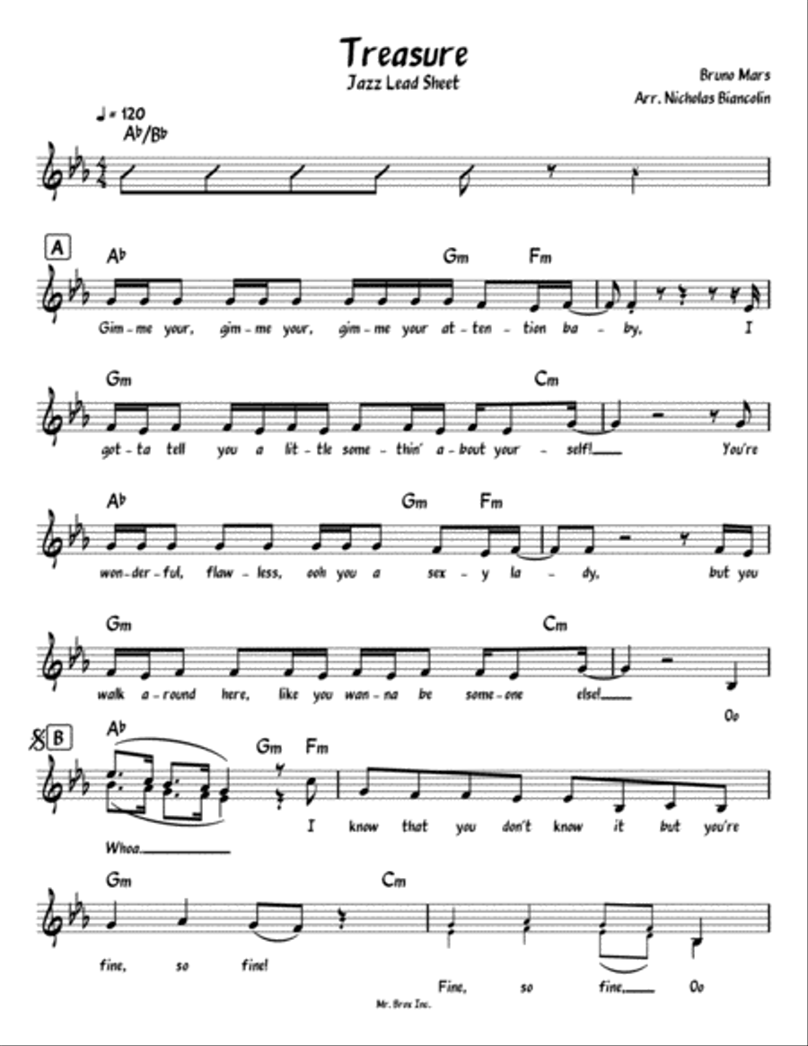 Treasure Electric Guitar scores gallery preview page 1