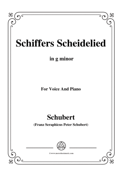 Schubert-Schiffers Scheidelied,in g minor,for Voice and Piano image number null