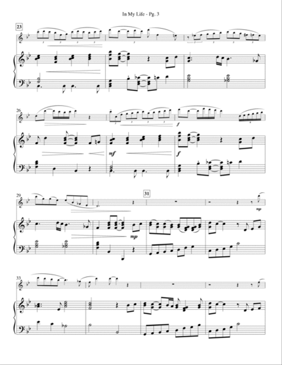 In My Life Flute Solo scores gallery preview page 3
