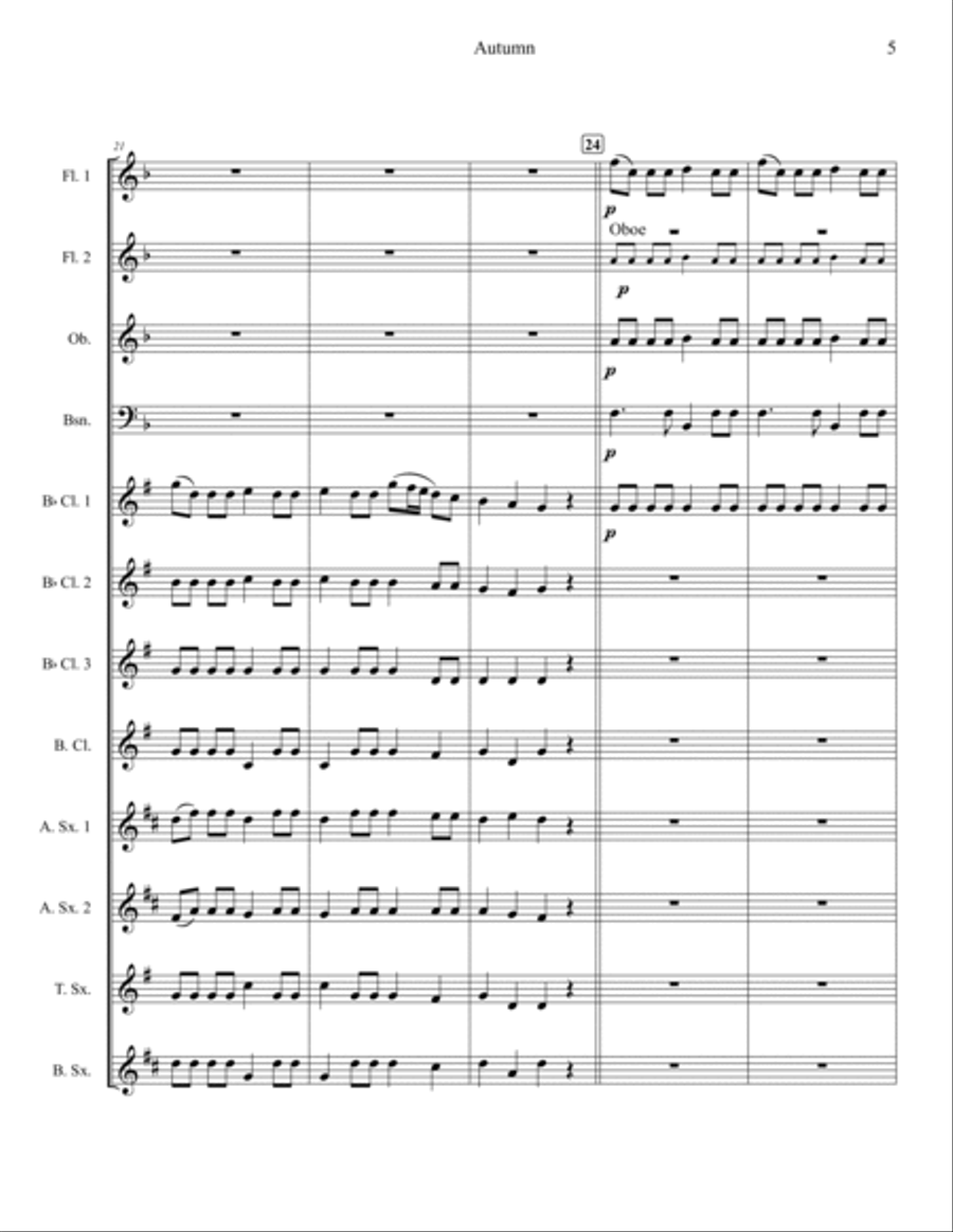 The Four Seasons The Four Seasons Woodwind Ensemble scores gallery preview page 6