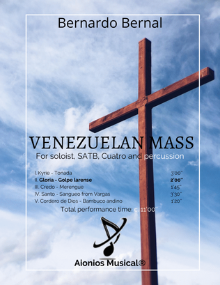 Book cover for Venezuelan Mass - II. Gloria - Duo of Tenors soloists and SATB with Cuatro accompaniment and percuss