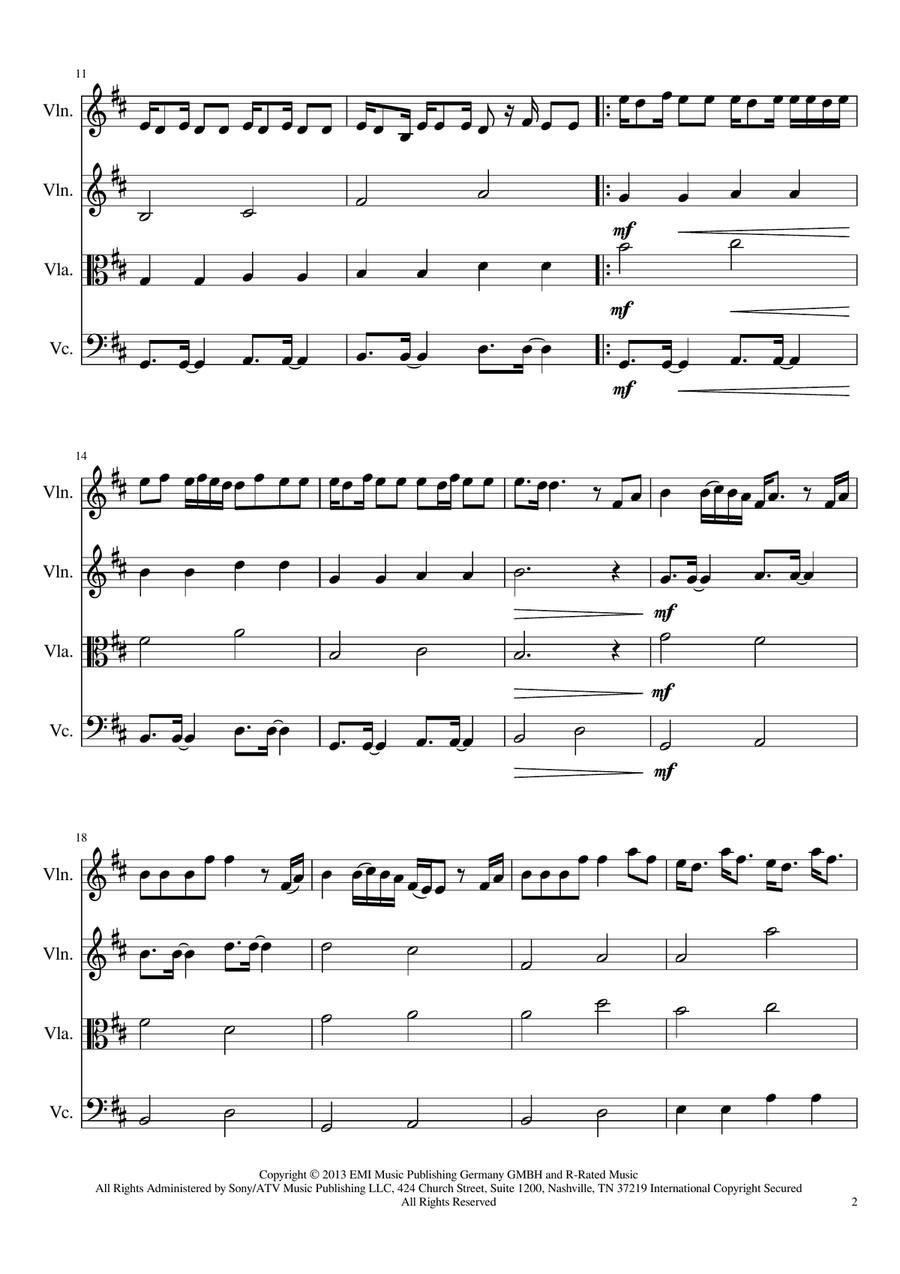 Young And Beautiful String Quartet scores gallery preview page 2
