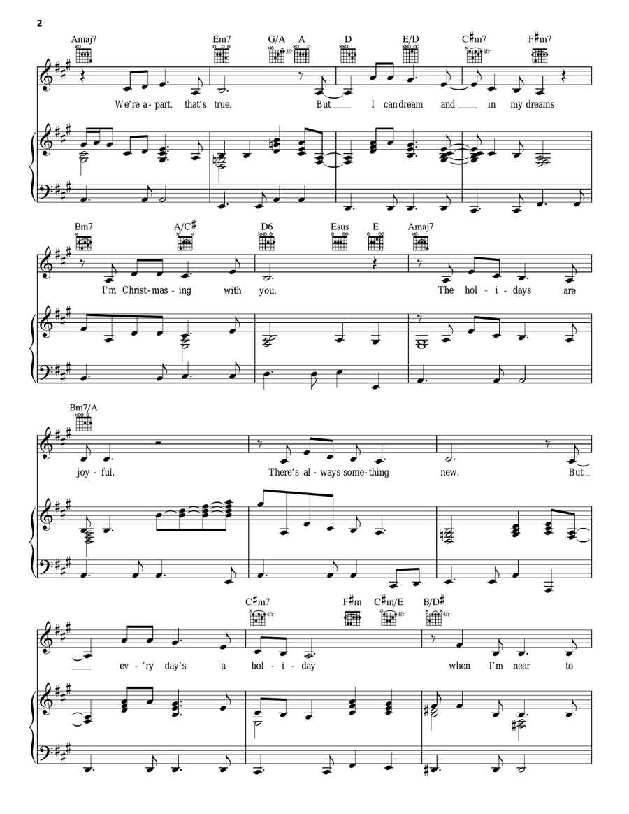 Merry Christmas, Darling Piano, Vocal, Guitar scores gallery preview page 2
