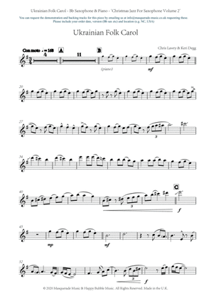 Ukrainian Folk Carol - Bb Saxophone and Piano (swing style!) by Chris Lawry and Keri Degg. Includes