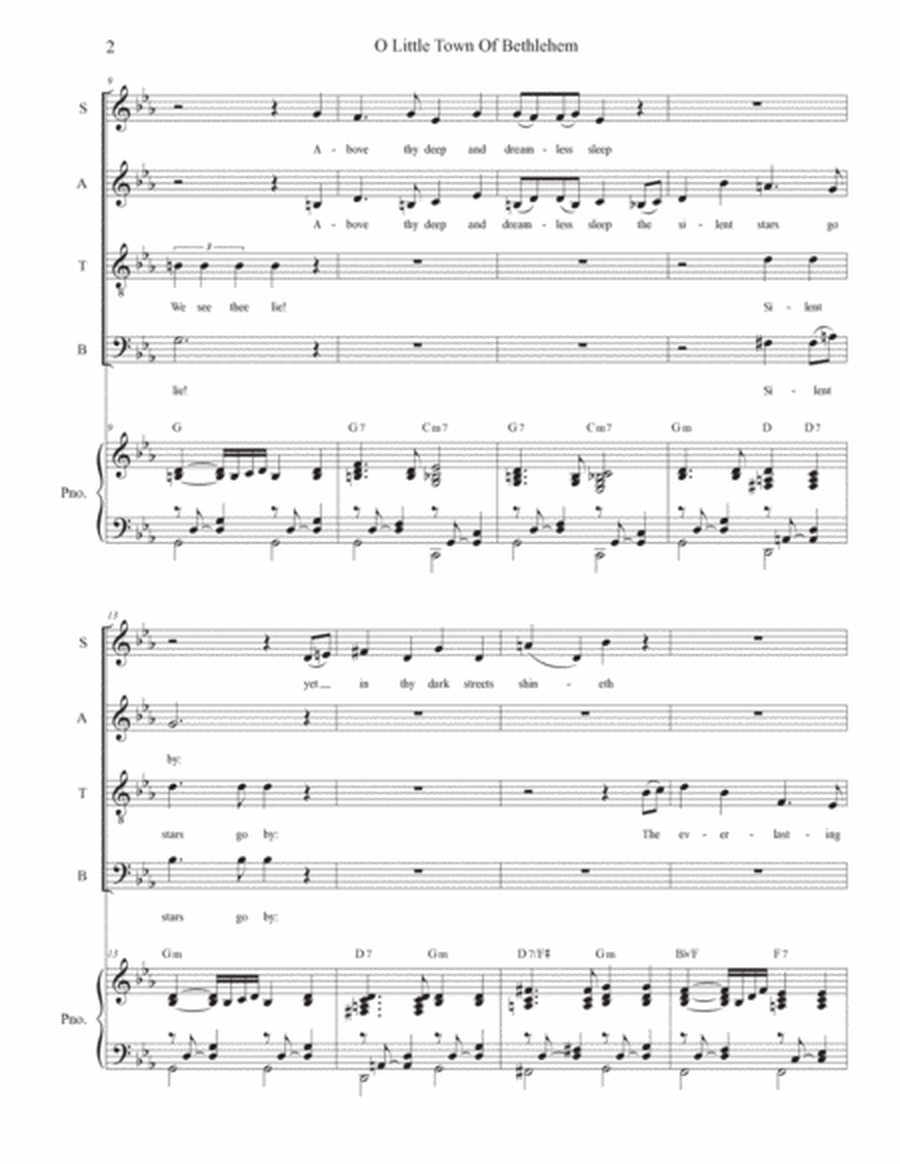 O Little Town Of Bethlehem (SATB) image number null
