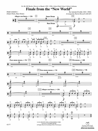 The New World, Finale from: 1st Percussion