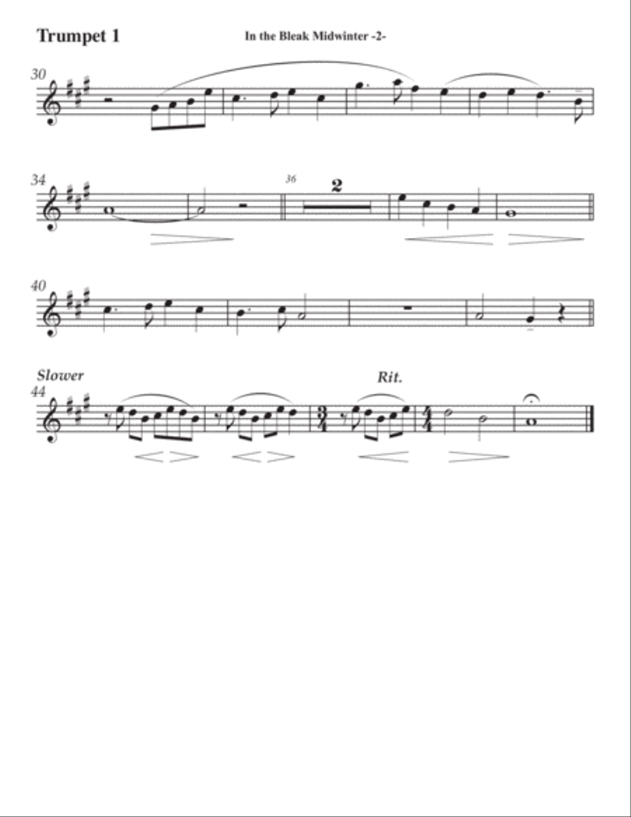 In the Bleak Midwinter for brass quintet Brass Quintet scores gallery preview page 6
