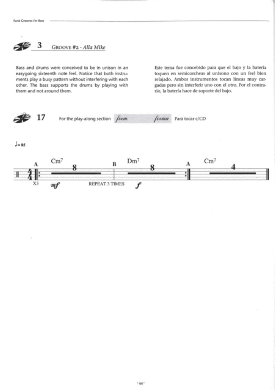 Funk Grooves -- Workshop for Bass Bass Guitar scores gallery preview page 2