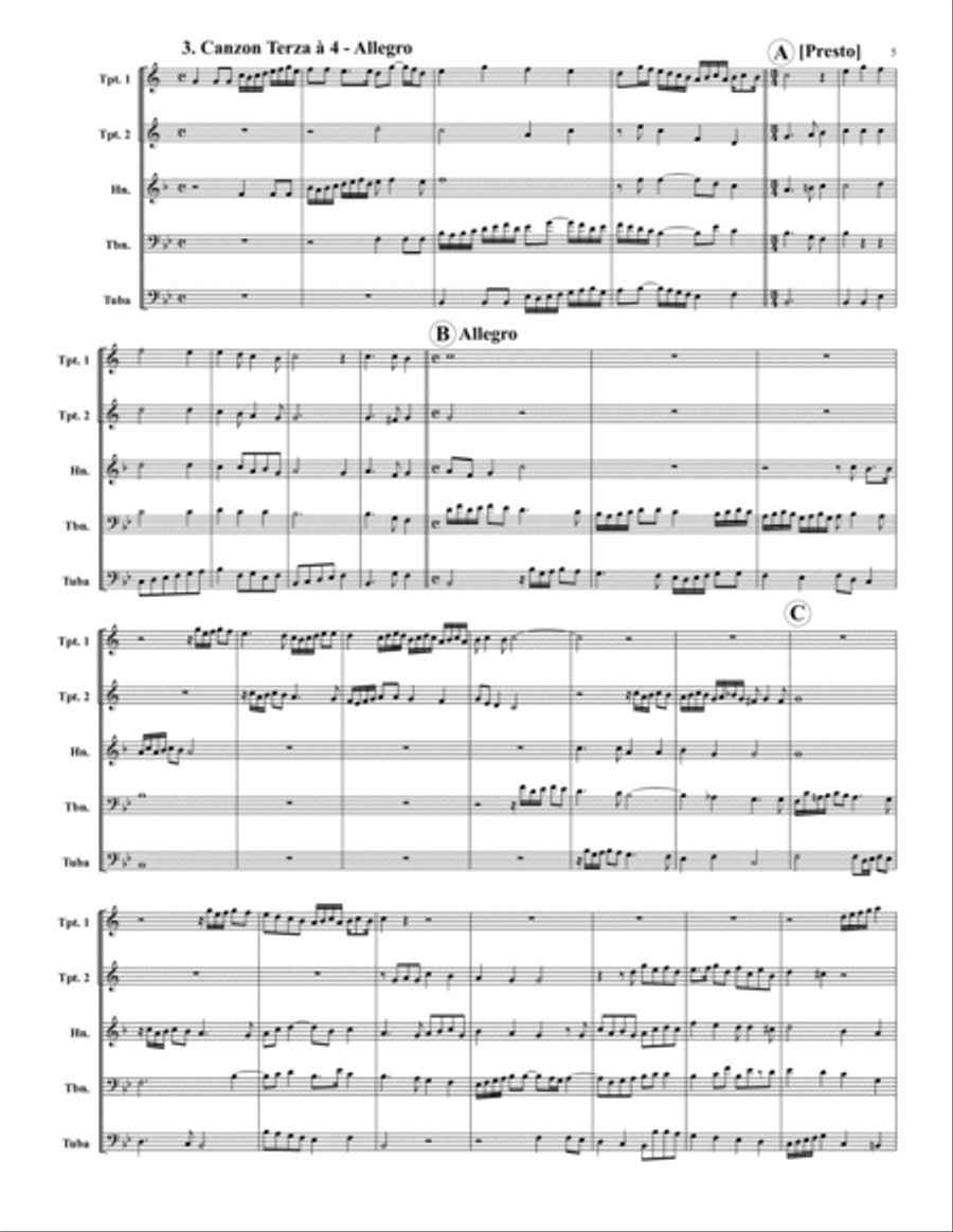 Four Canzonas Brass Quintet scores gallery preview page 5