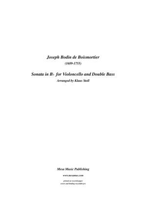 Book cover for Joseph Boismortier (1689-1734) Sonata in Bb major for double bass and cello. Transcribed and edited