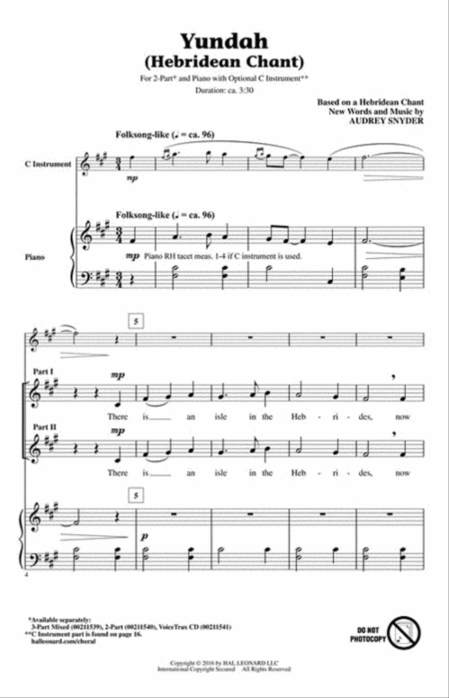 Yundah Yundah 2-Part scores gallery preview page 2
