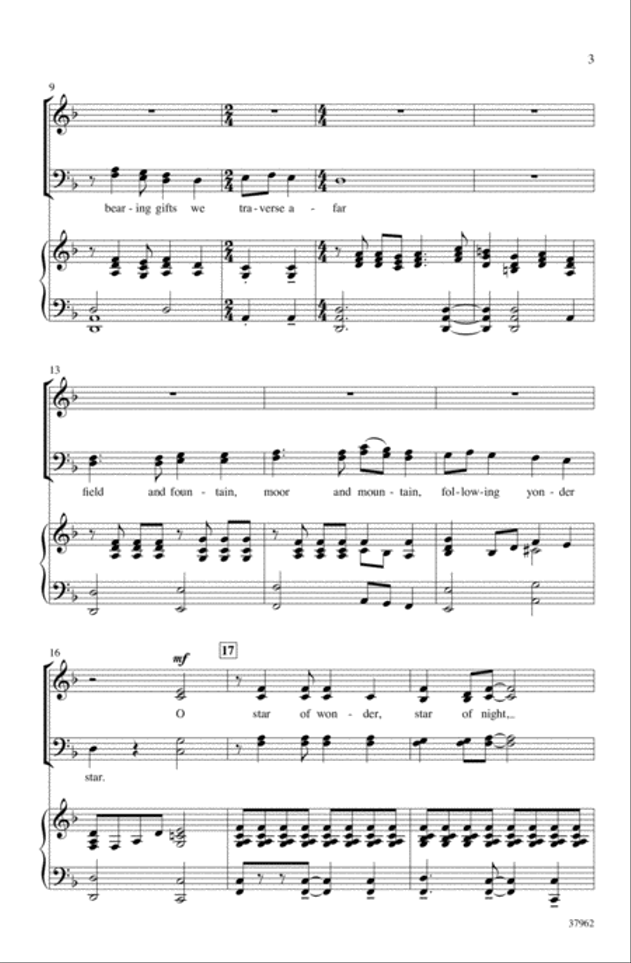 We Three Kings 4-Part scores gallery preview page 2