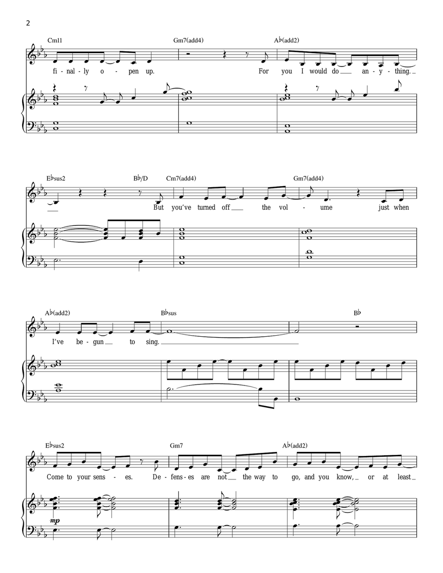 Come To Your Senses (from tick, tick... BOOM!) Piano, Vocal scores gallery preview page 2