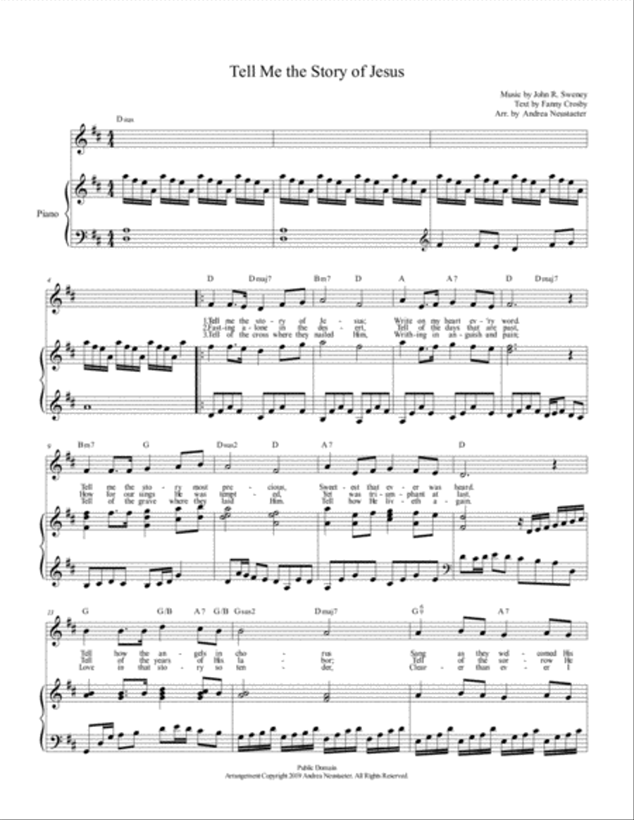 Tell Me the Story of Jesus Piano, Vocal, Guitar scores gallery preview page 2