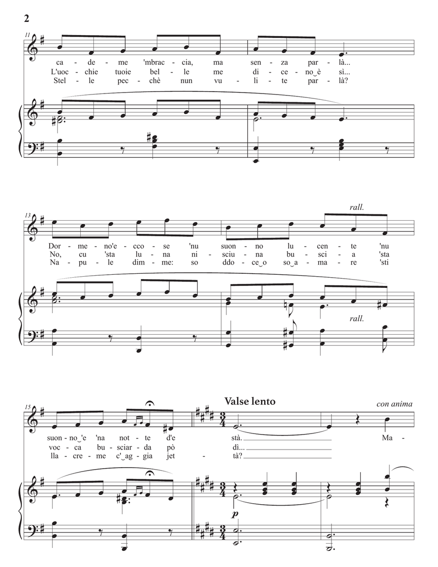 LAMA: Silenzio, cantatore! (transposed to E minor) Voice scores gallery preview page 3